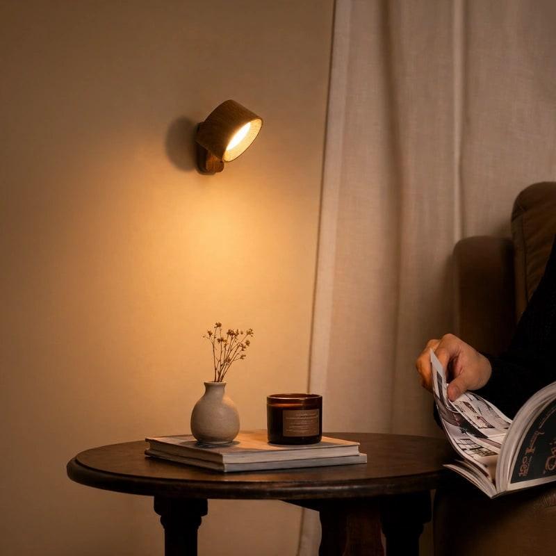 Draadloze wandlamp op batterijen, oplaadbaar, LED, magnetisch, verstelbaar