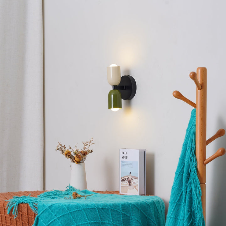 Wandlamp met verstelbare dubbele koppen en vintage design
