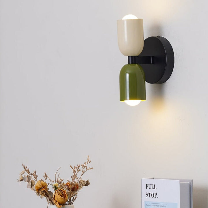 Wandlamp met verstelbare dubbele koppen en vintage design