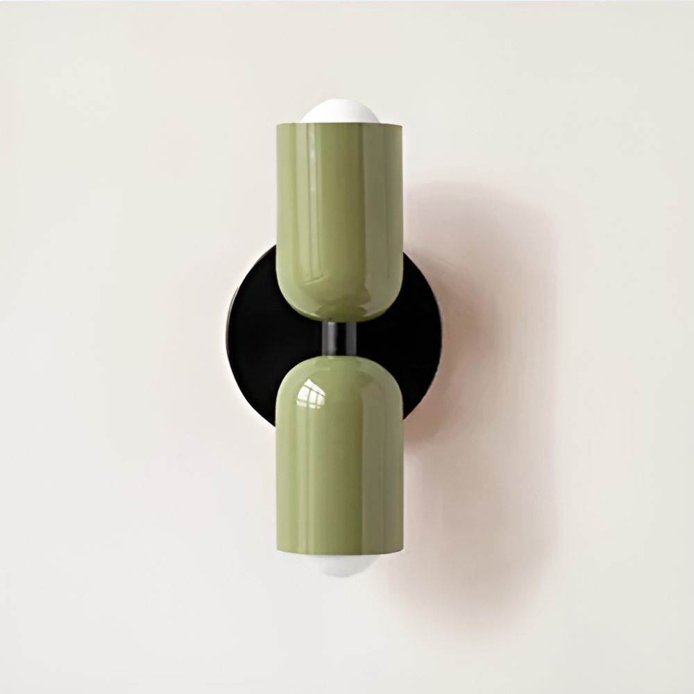 Wandlamp met twee capsulevormige kappen