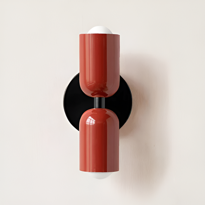 Wandlamp met twee capsulevormige kappen