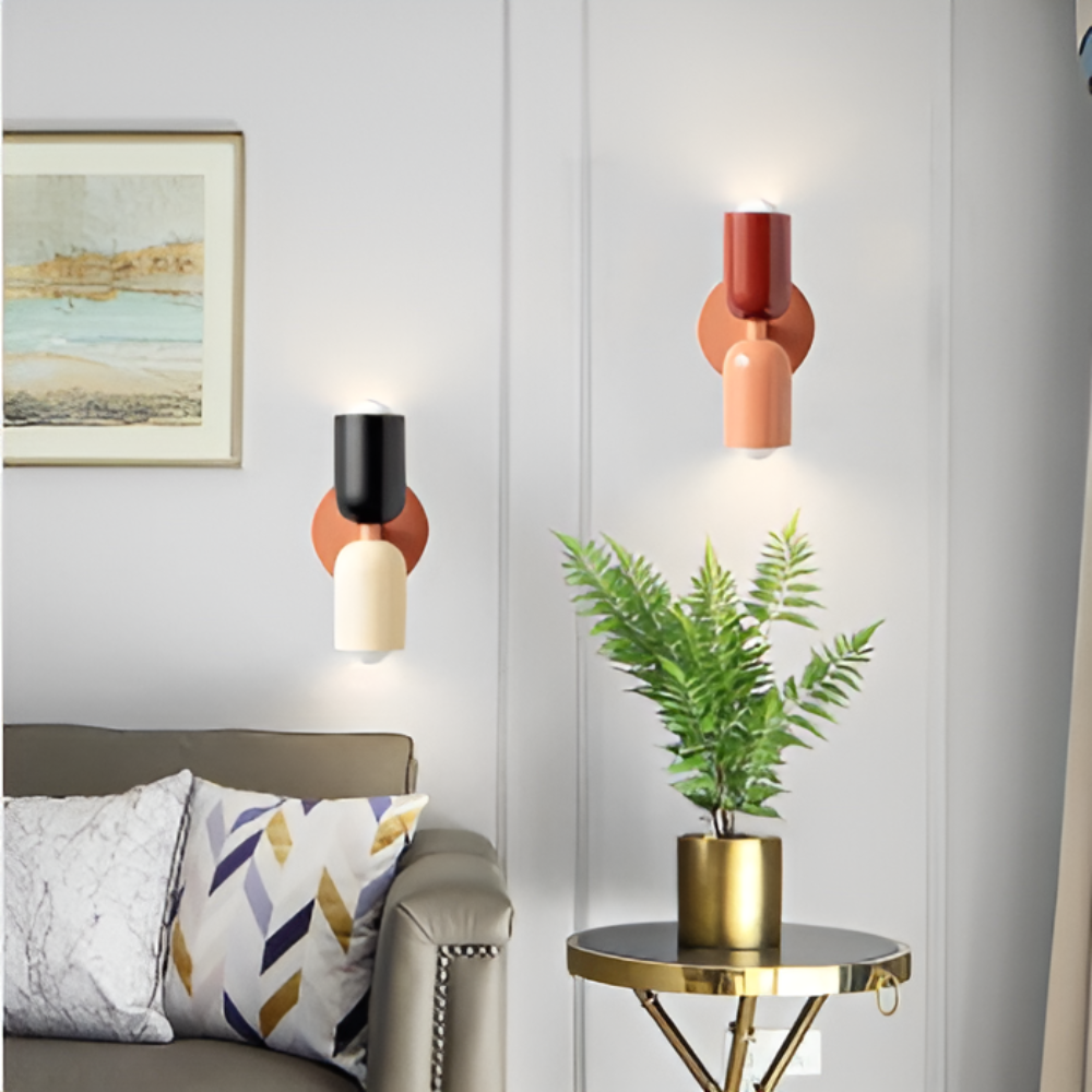 Wandlamp met twee capsulevormige kappen