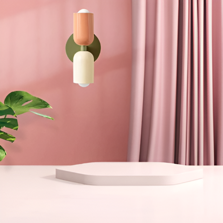 Wandlamp met twee capsulevormige kappen