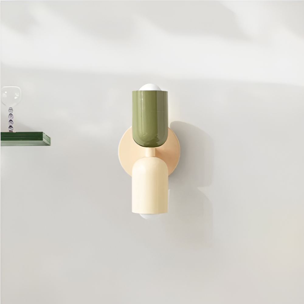 Wandlamp met twee capsulevormige kappen