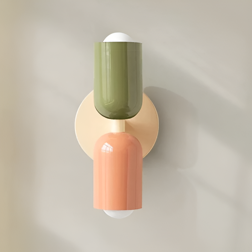 Wandlamp met twee capsulevormige kappen