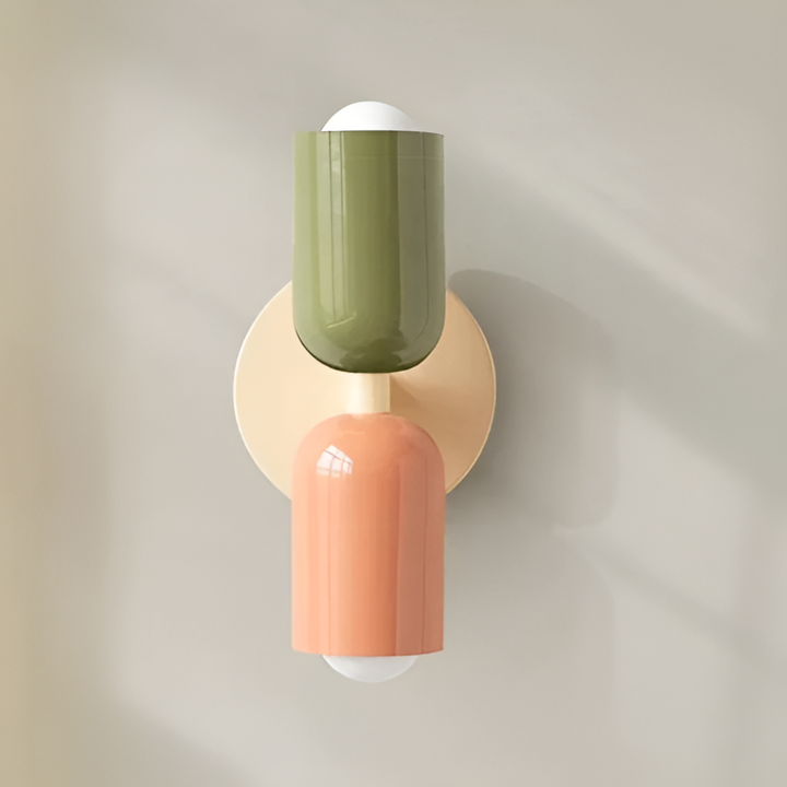 Wandlamp met twee capsulevormige kappen