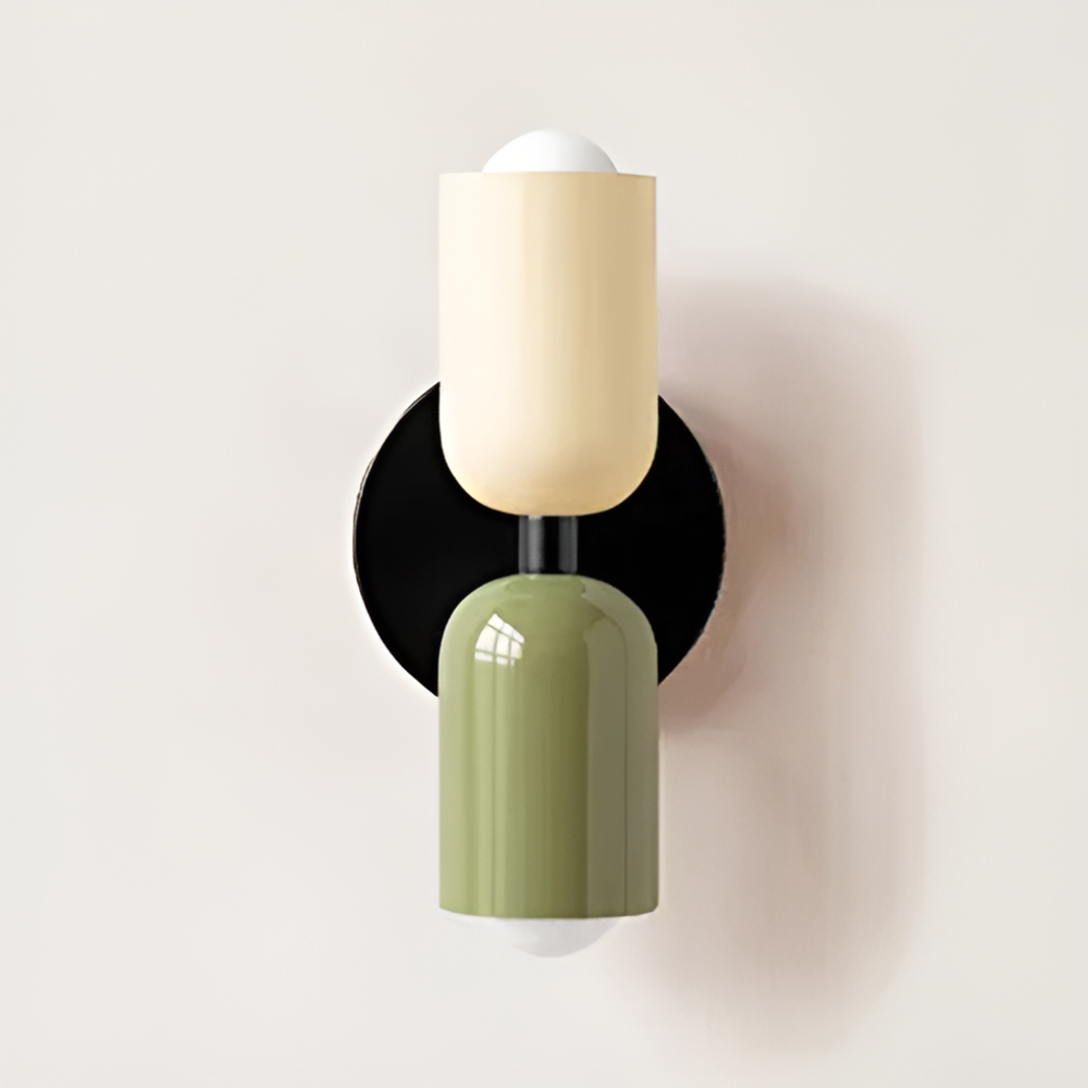 Wandlamp met twee capsulevormige kappen