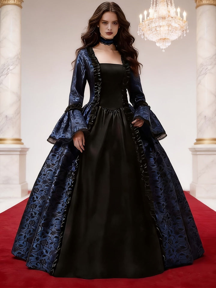 Gothic vampierjurk voor dames met wijd uitlopende mouwen, Halloweenkostuum