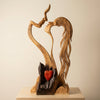 Houten Koppelbeeld – Abstract Design, Ambachtelijke Uitstraling & Woondecoratie