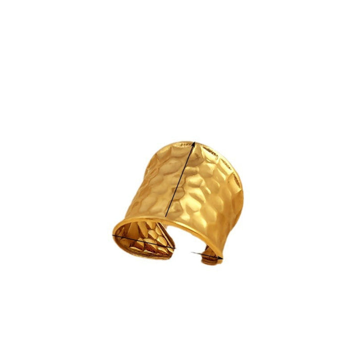 European And American Instagram-style Metal Ring With A Wide Band And Water-wave Texture