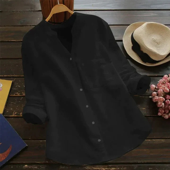 linnenmix shirt voor dames - Roosje