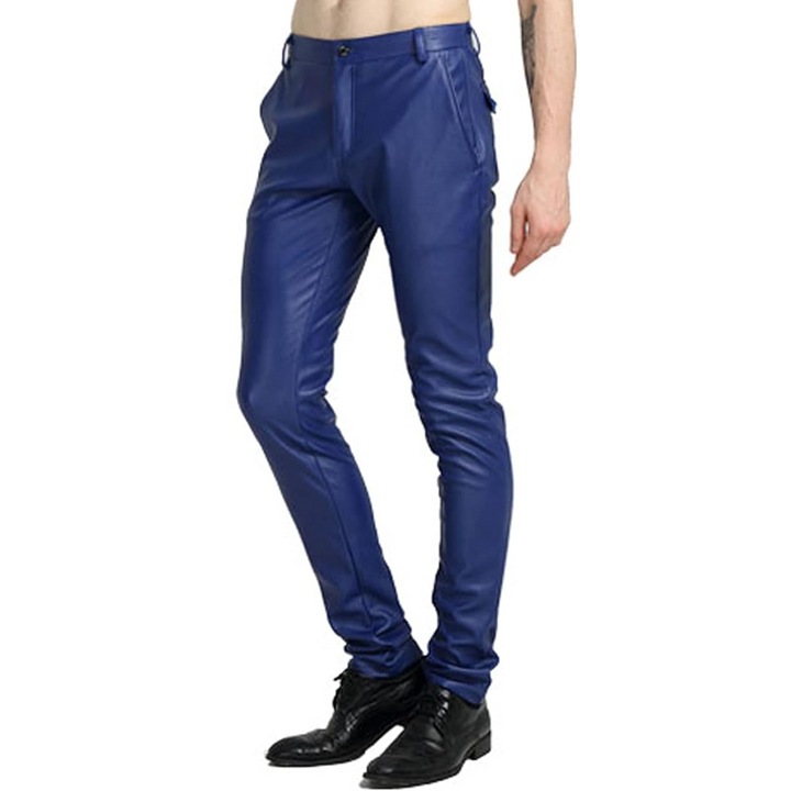 Tapered bikerbroek van imitatieleer voor heren – Victor