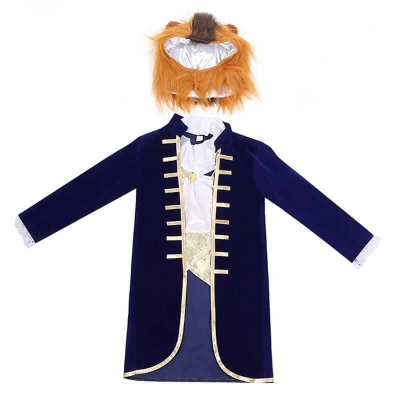 Halloween-beestkostuum voor jongens met fluwelen jas en capuchon van nepbont