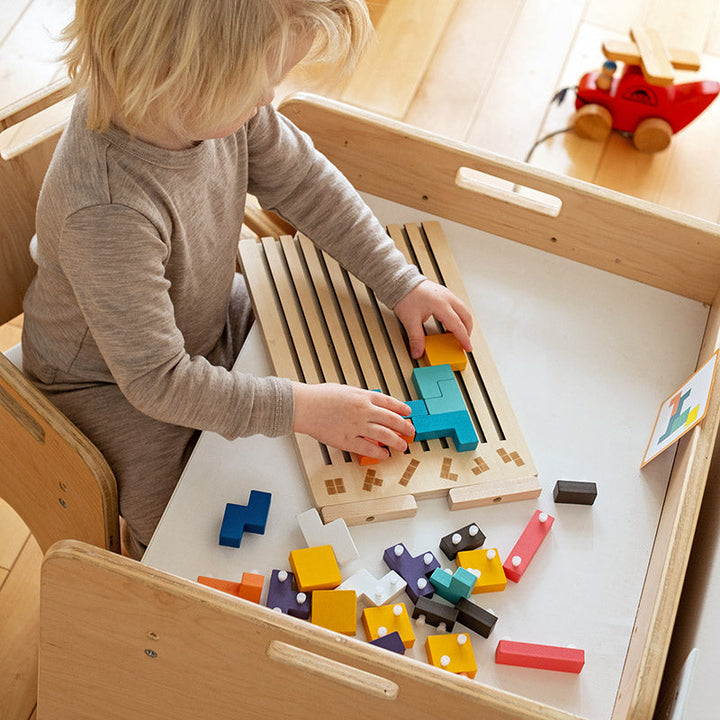 Houten tetris-puzzelspel - breinbreker die met je kind meegroeit