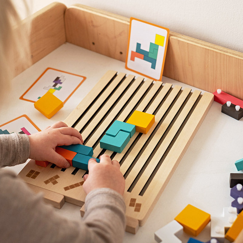Houten tetris-puzzelspel - breinbreker die met je kind meegroeit