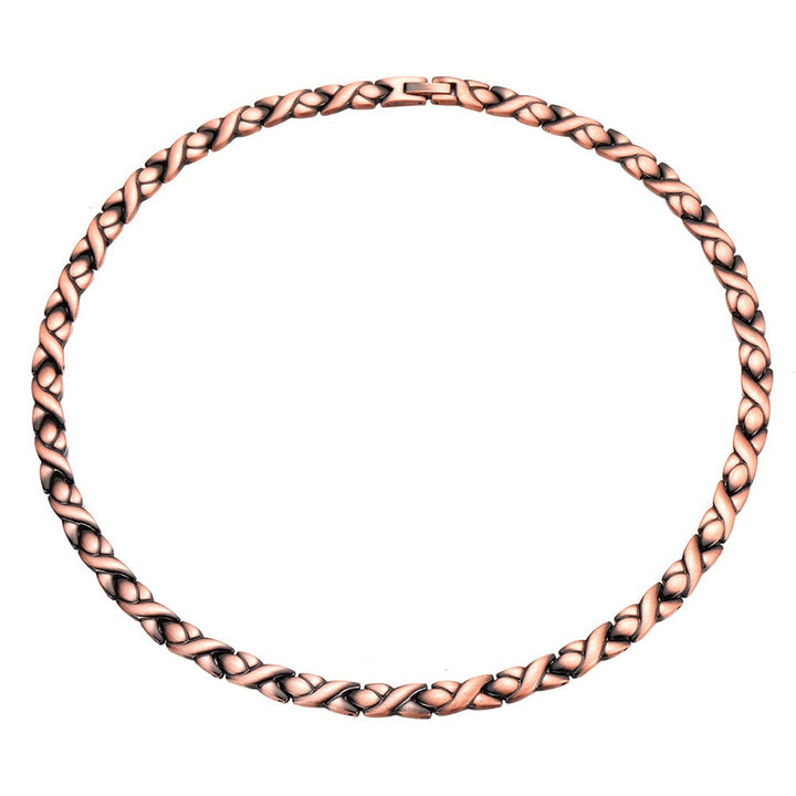 Unisex Red Copper Braided Necklace