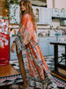 Lange kimono met bloemenprint dames - Barbara