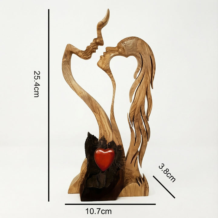 Houten Koppelbeeld – Abstract Design, Ambachtelijke Uitstraling & Woondecoratie