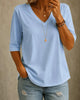 Klassiek V-hals T-shirt met korte mouwen
