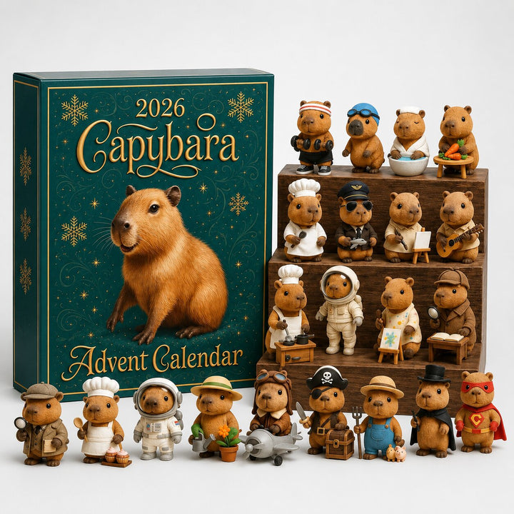 Aftelkalender 2026 met 24 verrassingscapybarafiguren