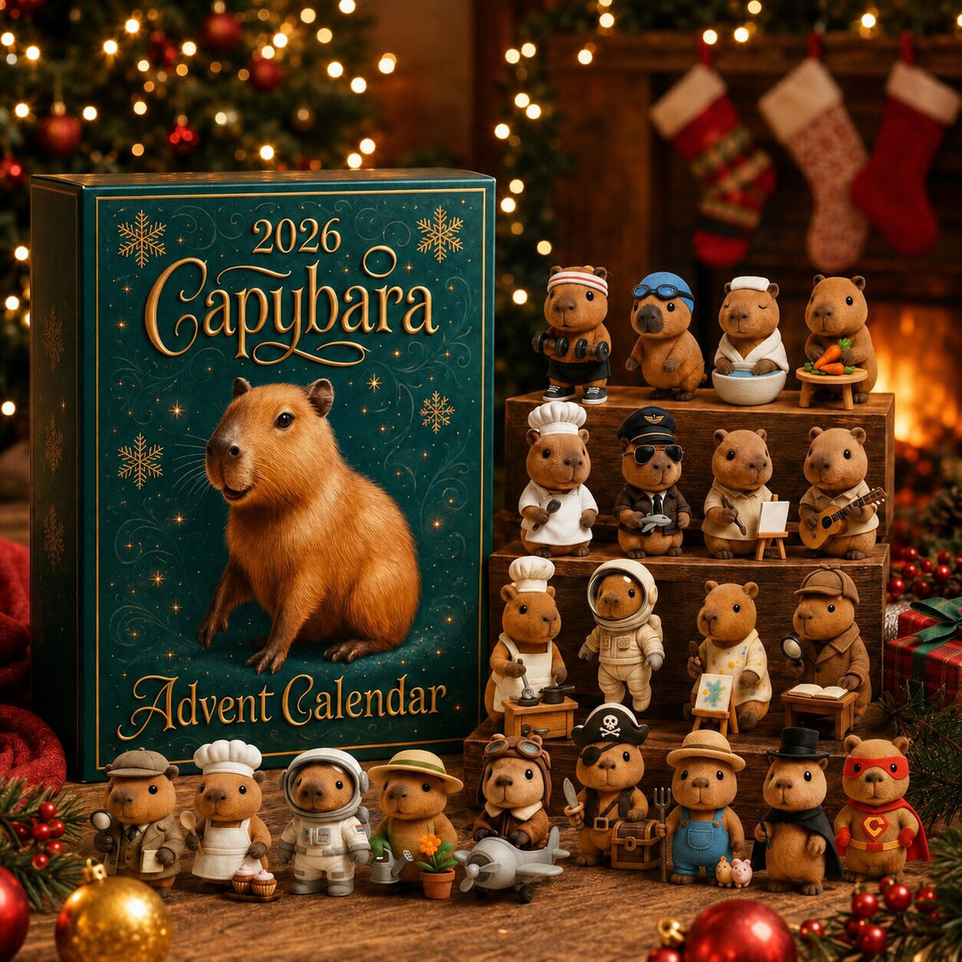 Aftelkalender 2026 met 24 verrassingscapybarafiguren