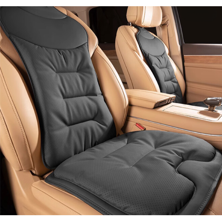 Autostoelkussen met lendensteun ergonomisch voor in de auto met rugsteun en gevoerd kunstleer