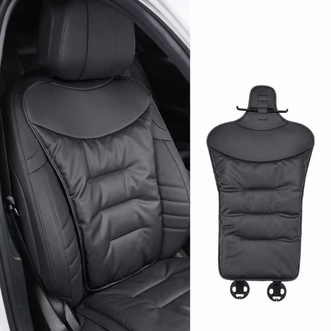 Autostoelkussen met lendensteun ergonomisch voor in de auto met rugsteun en gevoerd kunstleer