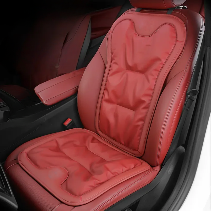 Autostoelkussen met lendensteun ergonomisch voor in de auto met rugsteun en gevoerd kunstleer