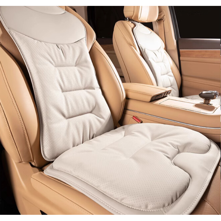Autostoelkussen met lendensteun ergonomisch voor in de auto met rugsteun en gevoerd kunstleer