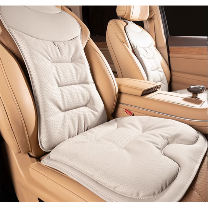 Autostoelkussen met lendensteun ergonomisch voor in de auto met rugsteun en gevoerd kunstleer