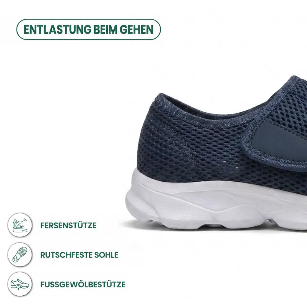 Comfortabele orthopedische wandelschoenen met klittenband voor brede of gezwollen voeten