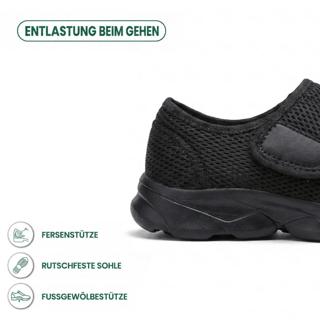 Comfortabele orthopedische wandelschoenen met klittenband voor brede of gezwollen voeten