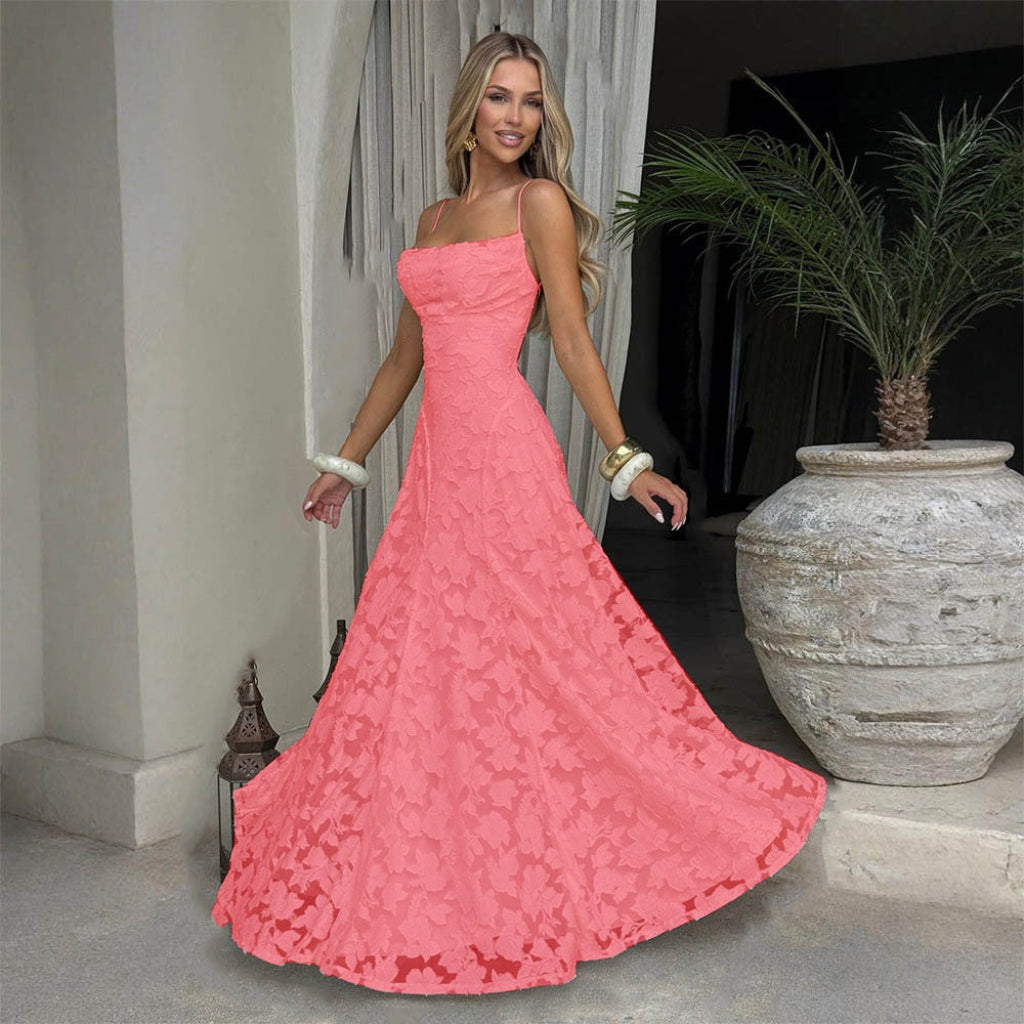 Summer Women's Sexy Sling Chiffon Elegant Backless Dress