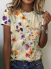 Vintage Bloemen T-shirt met Ronde Hals