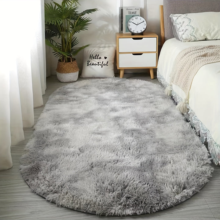 Ovale Pluche Vloerkleed – Zacht Tapijt en Stijl voor Slaapkamer- en Woonkamerdecoratie