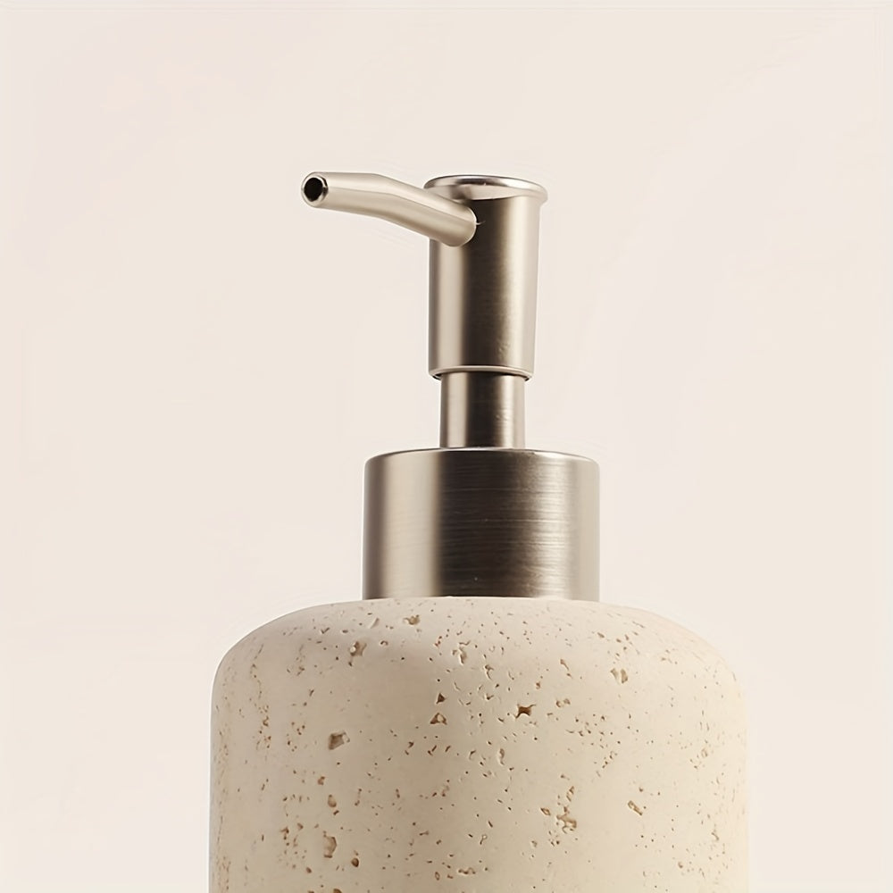 Zeepdispenser in Marmerlook – Luxe Resine Dispenser met Roestvrijstalen Pomp voor Badkamer of Keuken