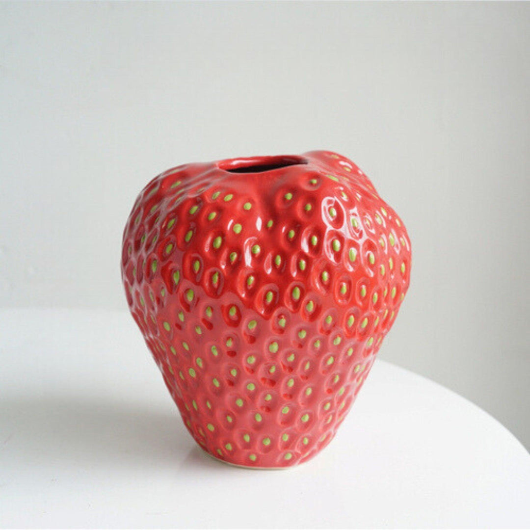 Decoratieve Keramische Vaas in Aardbeivorm voor Bloemen en Tafeldecoratie