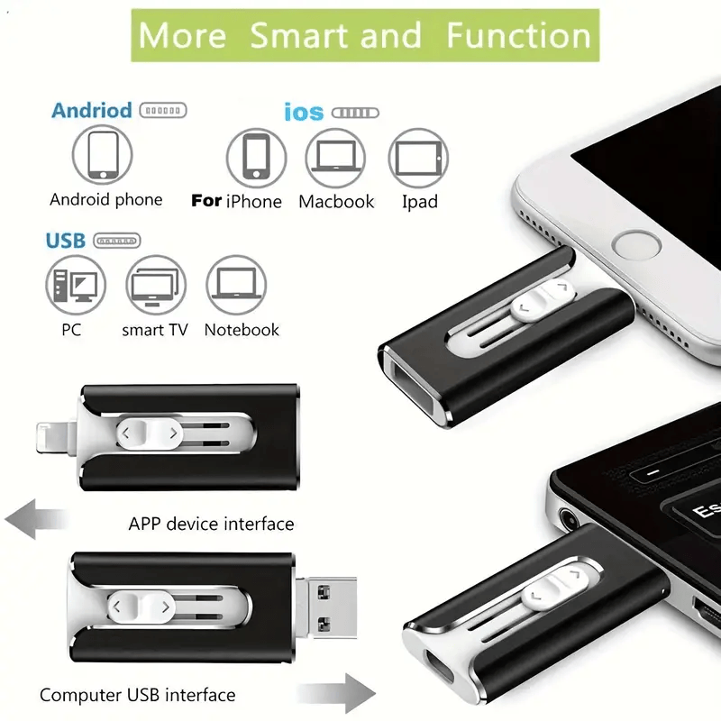 4-in-1 geheugenstick – extra opslagruimte voor uw smartphone