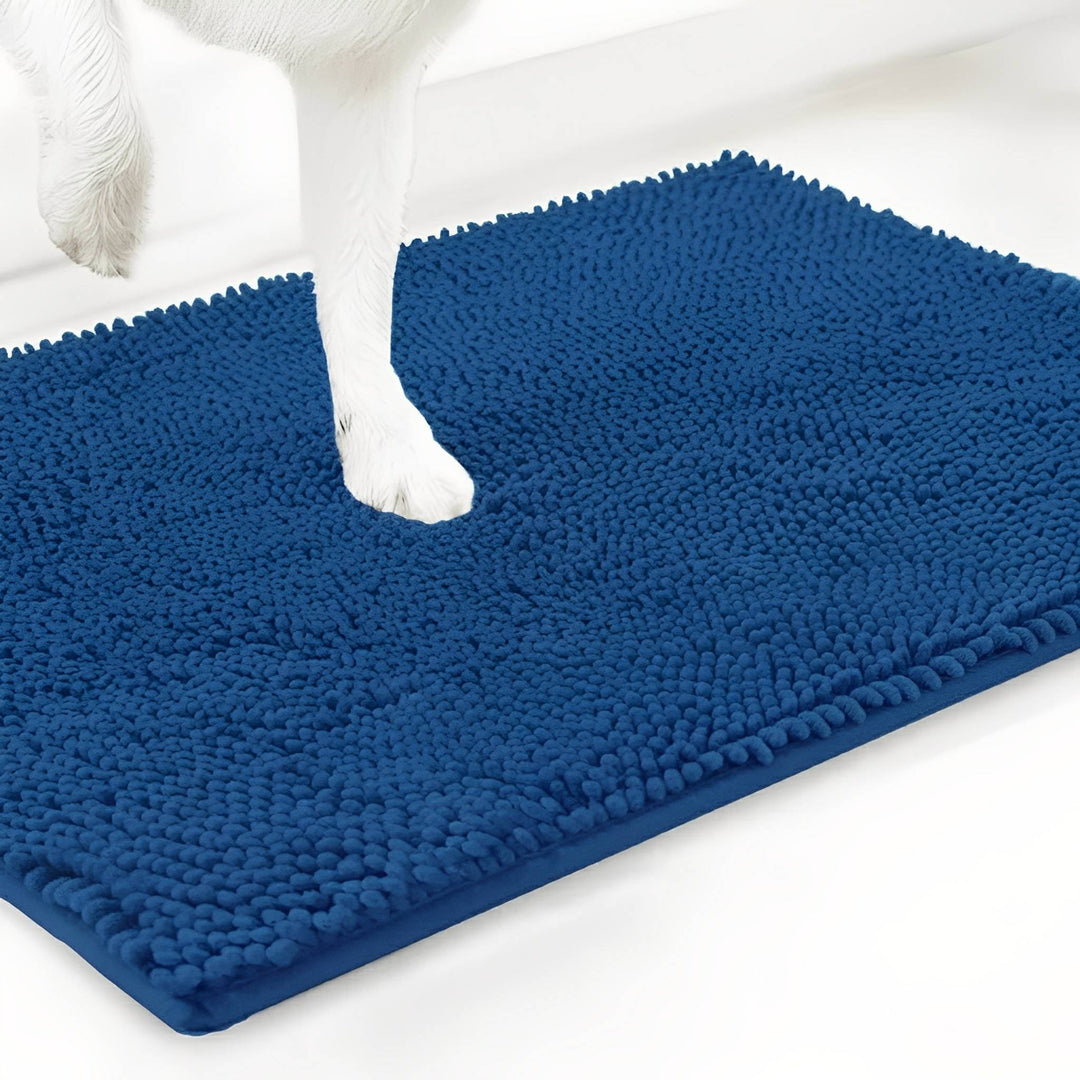 Absorberende antislip deurmat voor honden met vuile poten