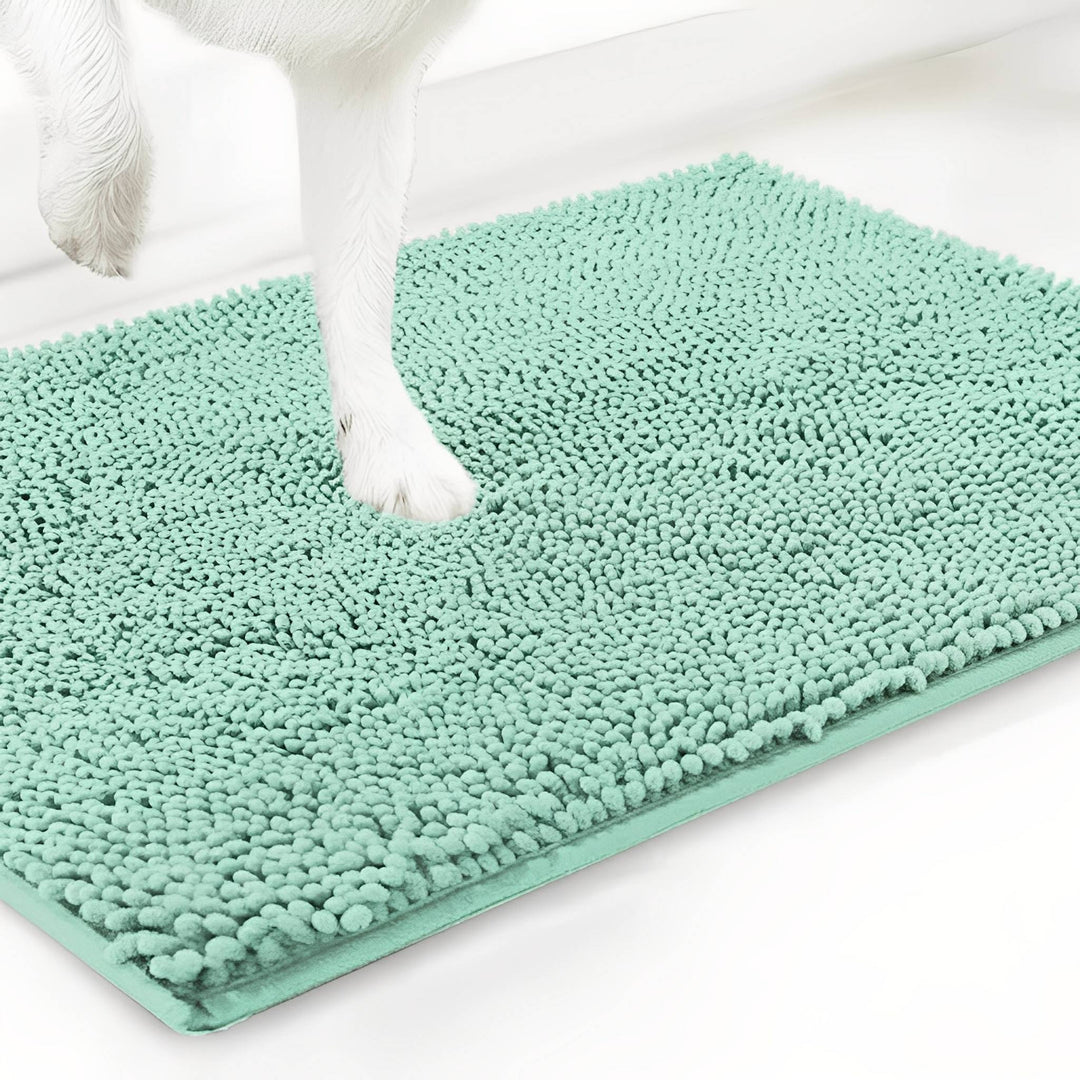 Absorberende antislip deurmat voor honden met vuile poten