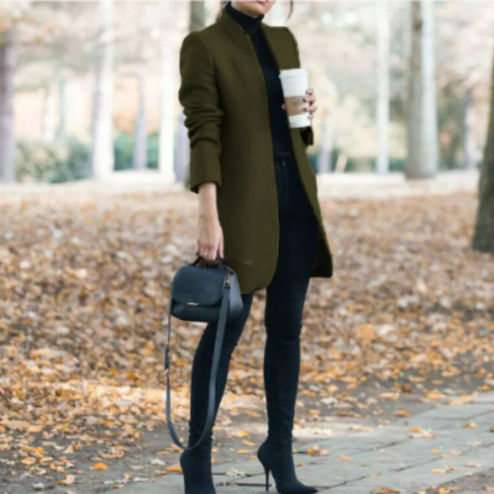 Winterjas met opstaande kraag voor dames - elegante overlaag met klassieke warmte