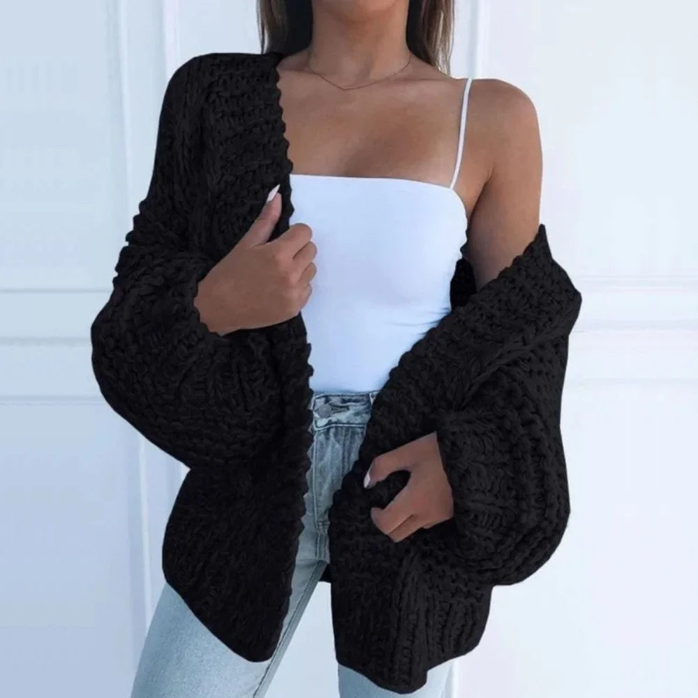 Grofgebreid vest met open voorkant
