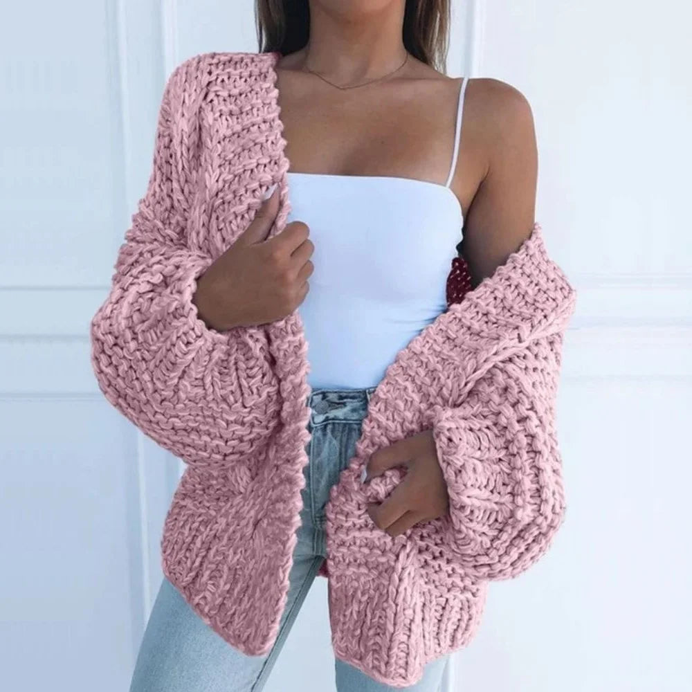 Grofgebreid vest met open voorkant
