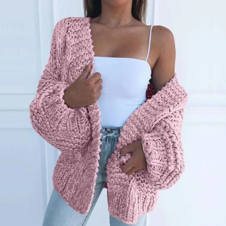 Grofgebreid vest met open voorkant