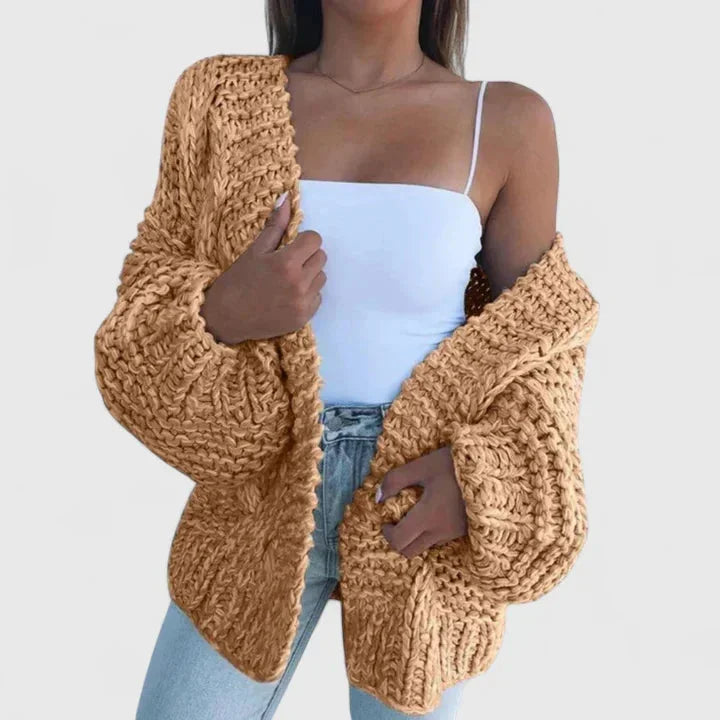 Grofgebreid vest met open voorkant