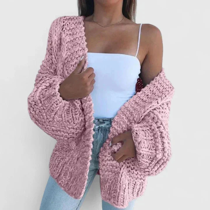 Grofgebreid vest met open voorkant