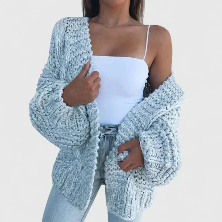 Grofgebreid vest met open voorkant