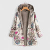 Bloemenprint parka met capuchon en sherpa voering