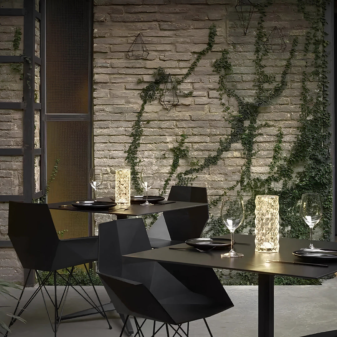 Snoerloze oplaadbare kristallen tafellamp, LED met kleurwisseling, acryl, draadloos