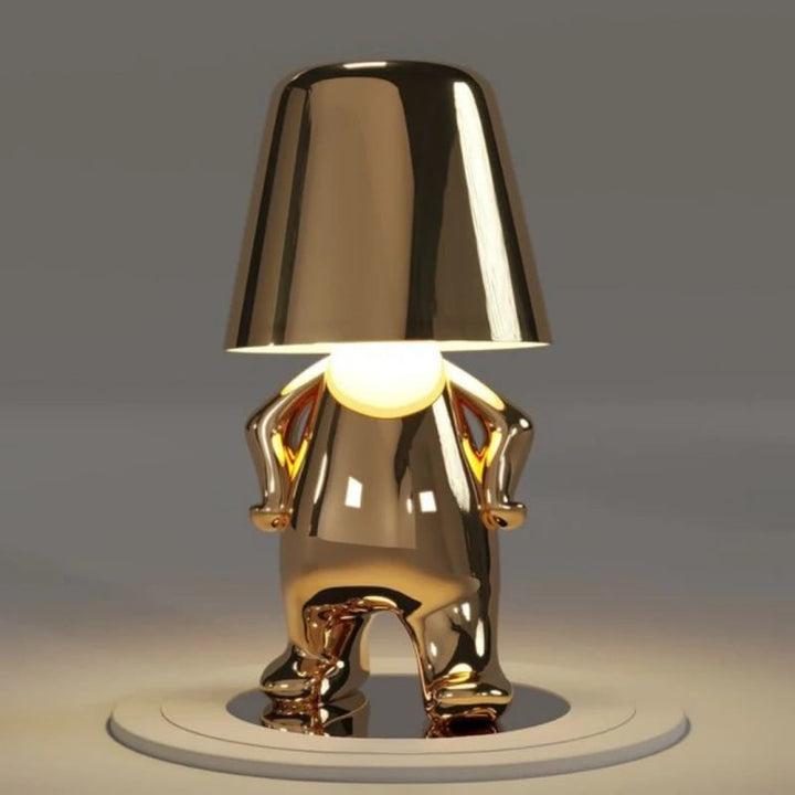 Snoerloze tafellamp, oplaadbaar, LED, USB, metalen figuur in zittende en staande poses, Denker